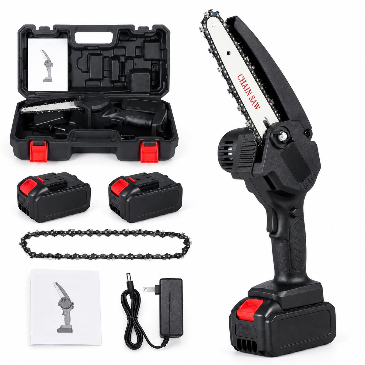 Mini Motosierra Inalámbrica 48V con 2 Baterías